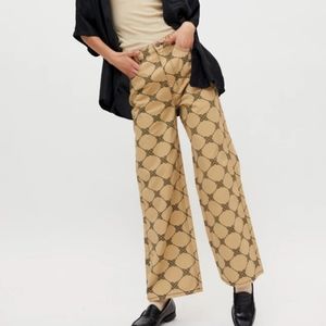 BDG High & Wide Tan Tennis Racket Print Jeans